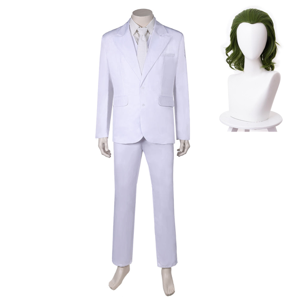 Movie Joker 2 Joker: Folie à Deux (2024) Arthur Fleck White Outfits Cosplay Costume Halloween Carnival Suit