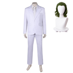 Movie Joker 2 Joker: Folie à Deux (2024) Arthur Fleck White Outfits Cosplay Costume Halloween Carnival Suit