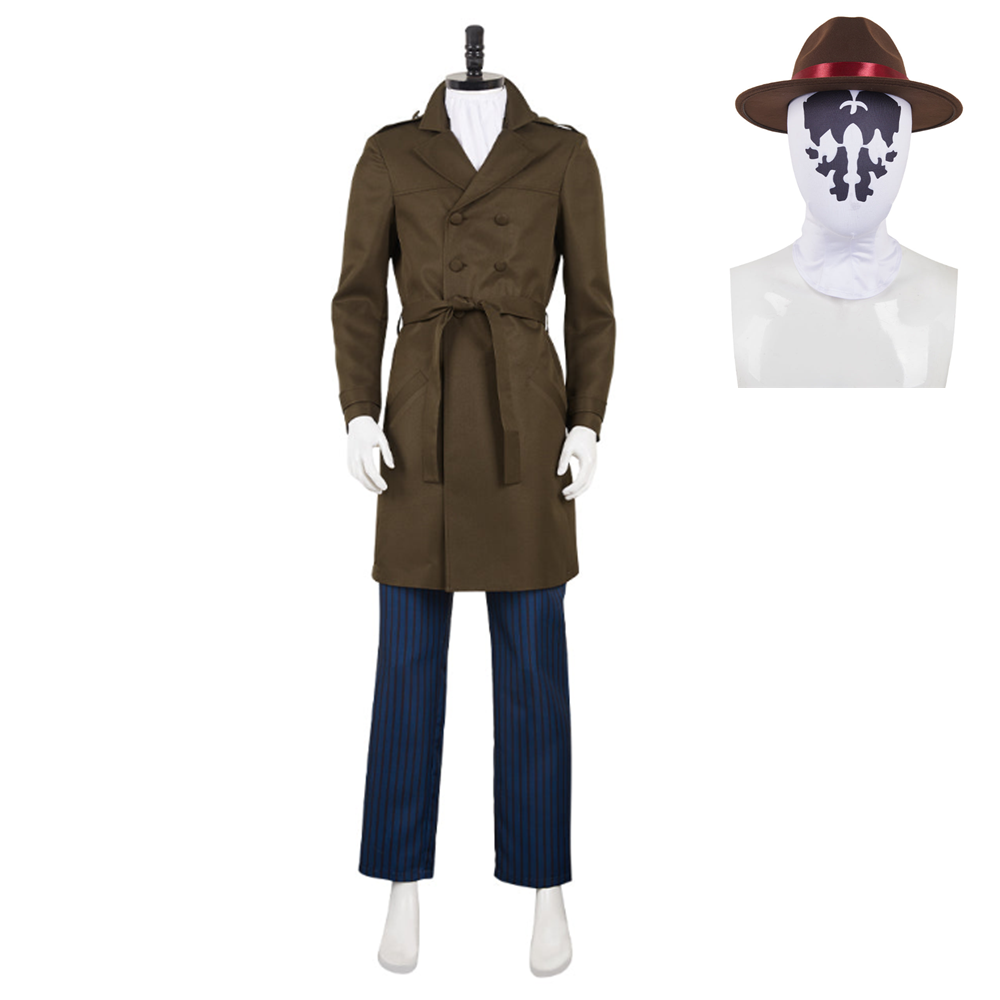 Watchmen Chapter I (2024) Rorschach Brown Outfits Cosplay Costume Halloween Carnival Suit
