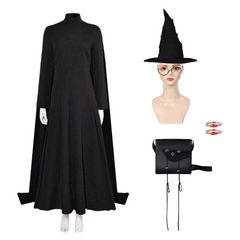 Wicked (2024) Elphaba Witch Black Dress Outfit Cosplay Costume Halloween Carnival Suit