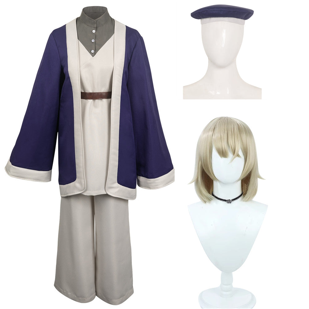 Delicious In Dungeon 2024 Dungeon Meshi Falin Touden Purple Robe Set Outfits Cosplay Costume