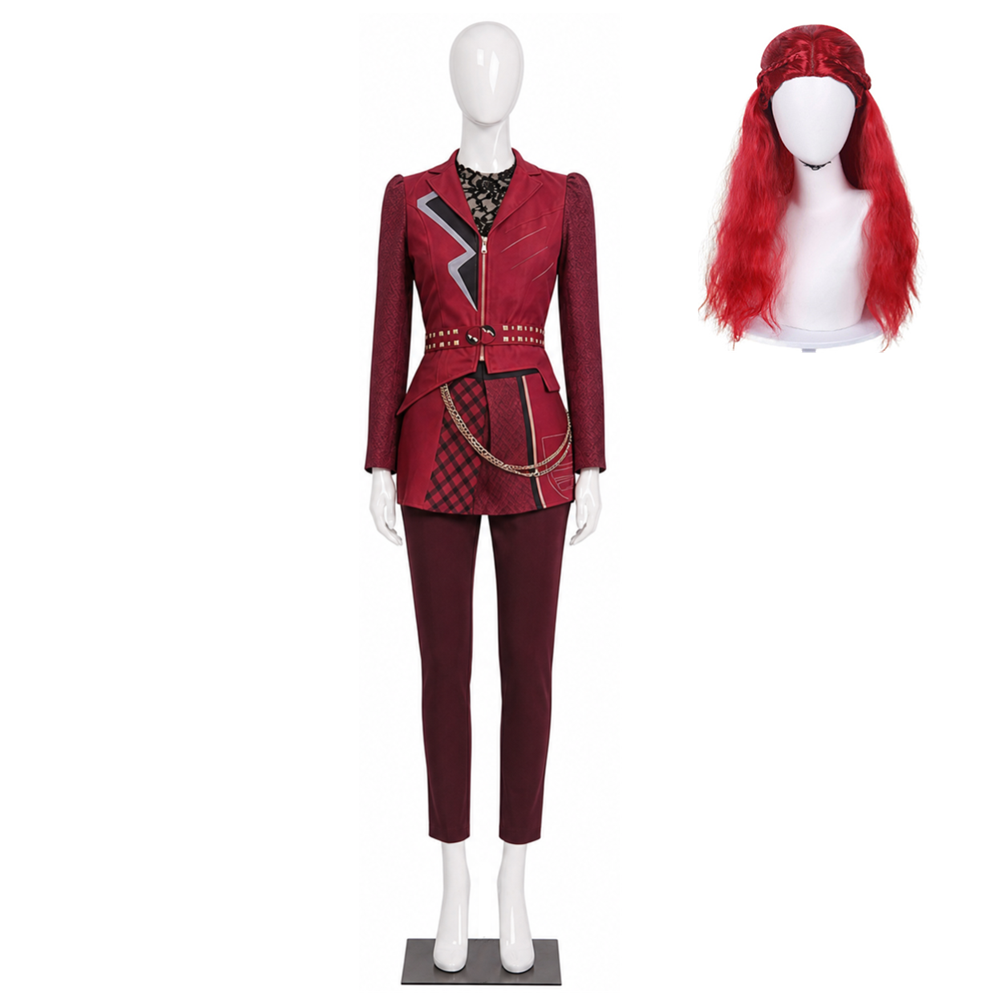 Descendants: Wicked Wonderland (2026) Red Checked Set Outfits Cosplay Costume
