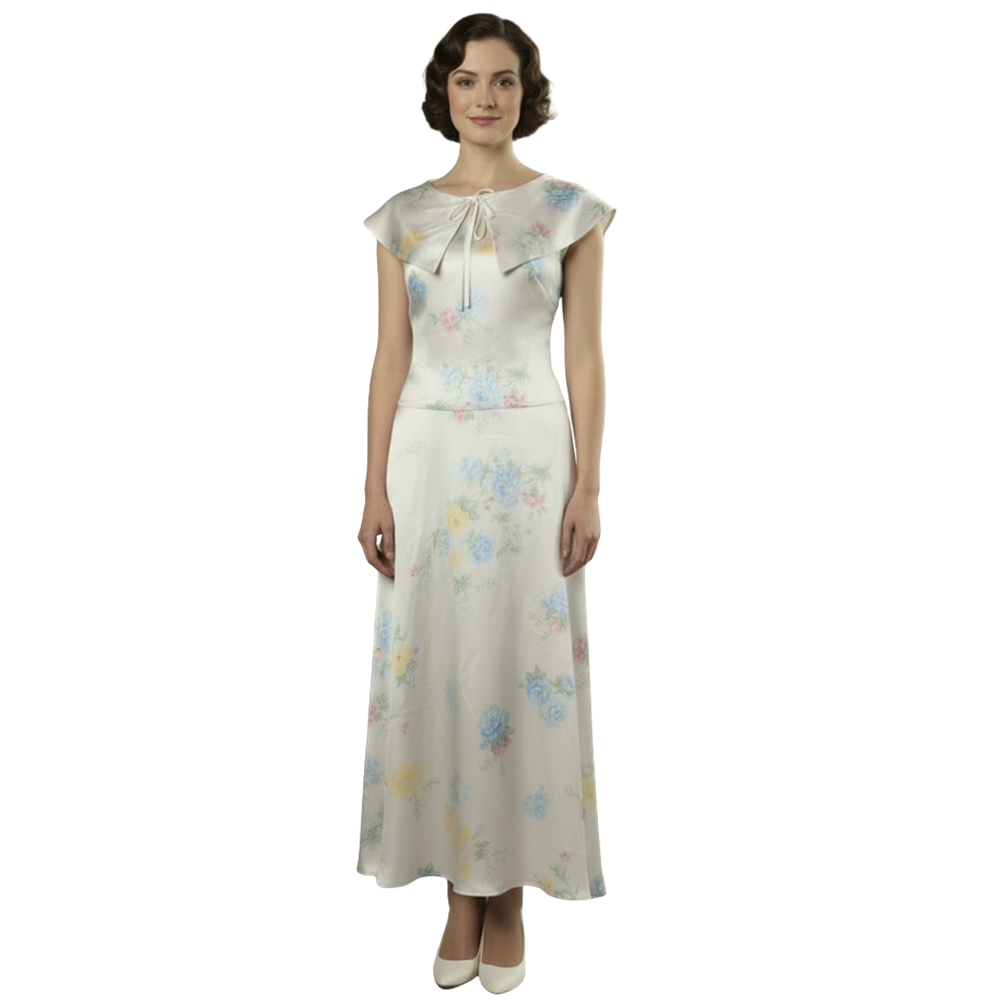Downton Abbey: The Grand Finale (2025) Lady Mary Crawley White Floral Dress Outfits Cosplay Costume