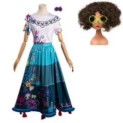 Encanto Mirabel Shirt Blue Skirt Set Outfits Cosplay Costume Halloween Carnival Suit