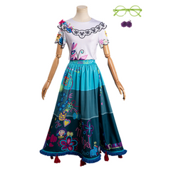 Encanto Mirabel Shirt Blue Skirt Set Outfits Cosplay Costume Halloween Carnival Suit