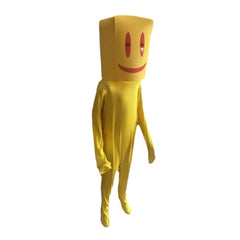 Adult Kids Escape The Backrooms Horror Partygoer Yellow Mask Jumpsuit Outfits Cosplay Costume