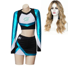 Euphoria 3 (2026) Maddy Perez Cassie Howard Blue Cheerleader Uniform Set Outfits Cosplay Costume