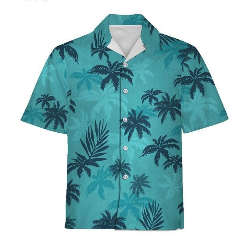 GTA 6 (2026) Tommy Vercetti Blue Printed Aloha Shirt Outfits Cosplay Costume