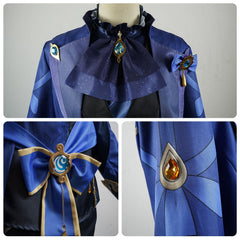 Genshin Impact Focalors Furina Black Blue Outfits Cosplay Costume Halloween Carnival Suit