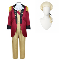 George Washington President Red Jacket Set Colonial Outfits Cosplay Costume