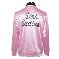 Grease Pink Ladies Silks and Satins Jacket Costume Women Halloween Carnival Suit