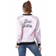Grease: Rydell High 2023 Pink Ladies Black Collar Jacket Scarf Outfits Cosplay Costume