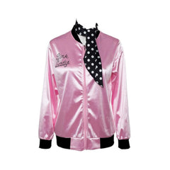 Grease: Rydell High 2023 Pink Ladies Black Collar Jacket Scarf Outfits Cosplay Costume