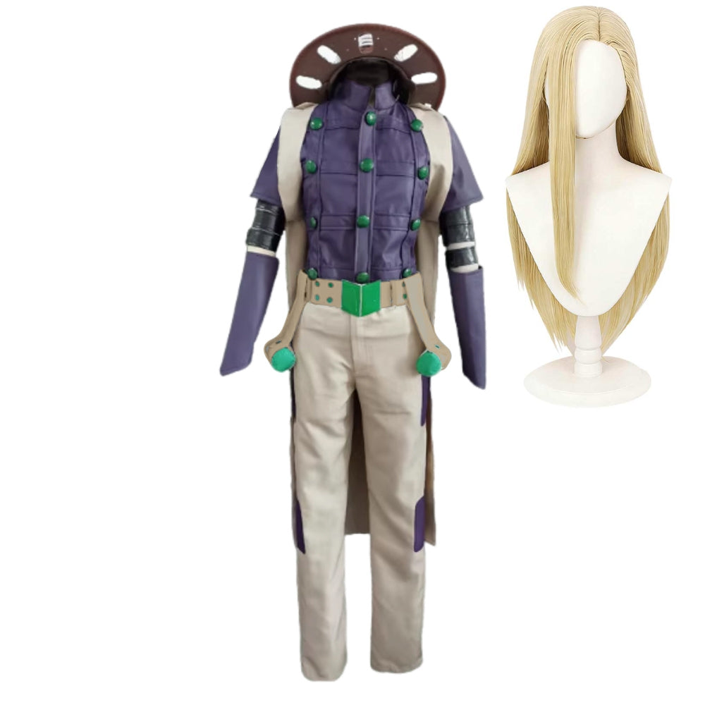 Gyro Zeppeli Blue Purple Set Outfits Cosplay Costume Halloween Carnival Suit