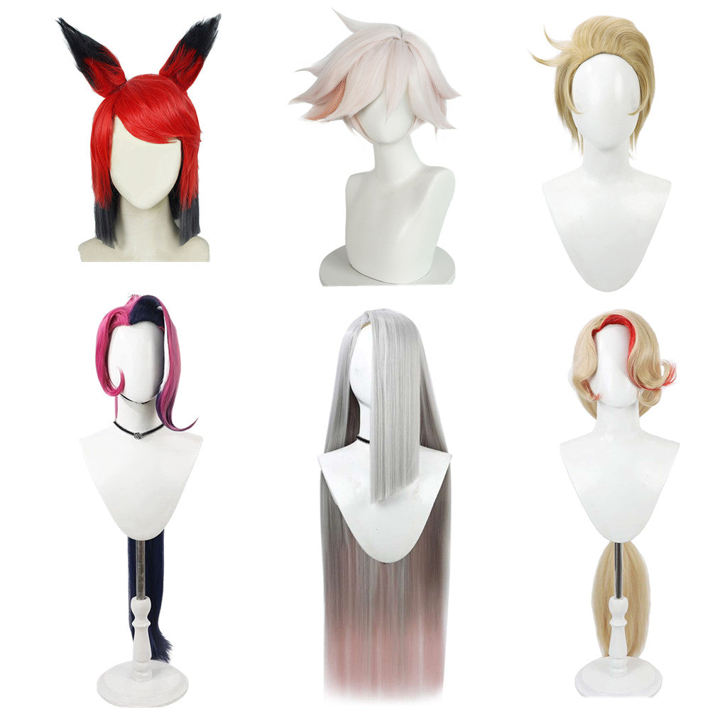 Hazbin Hotel 2024 Alastor Red Wigs Cosplay Accessories Halloween Carnival Props
