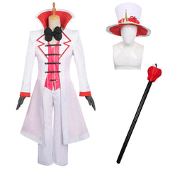 Hazbin Hotel (2024) Lucifer White Uniform Set Outfits Cosplay Costume Halloween Carnival Suit