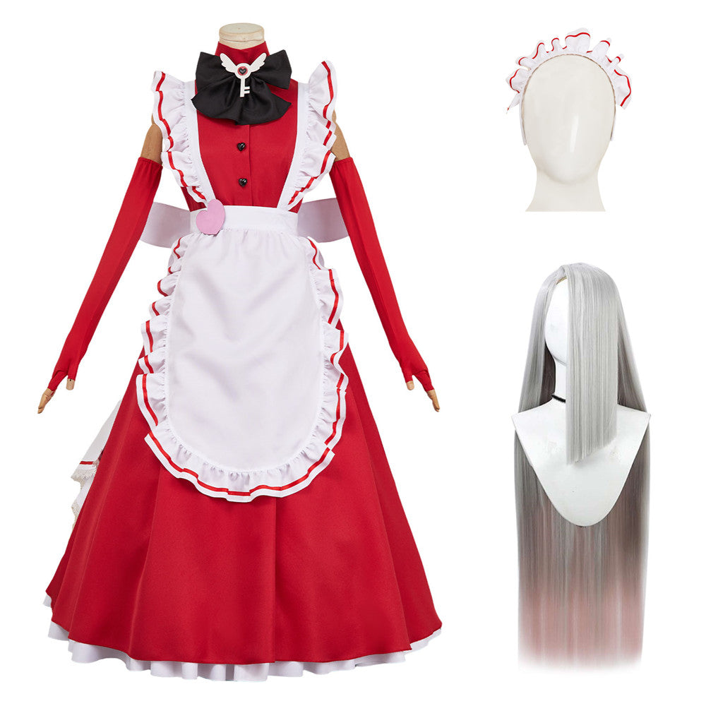 Hazbin Hotel 2 (2025) Vaggie Red Maid Set Outfits Halloween Cosplay Costume