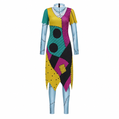 The Nightmare Before Christmas Sally Blue Set Outfits Cosplay Costume Halloween Carnival Suit