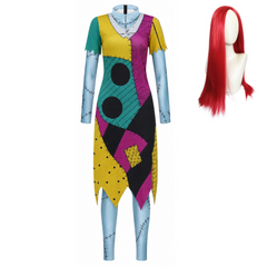 Horror The Nightmare Before Christmas Sally Dress Outfits Cosplay Costume Halloween Carnival Suit