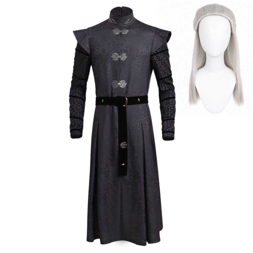 House Of The Dragon Daemon Targaryen Gray Jacquard Outfits Cosplay Costume