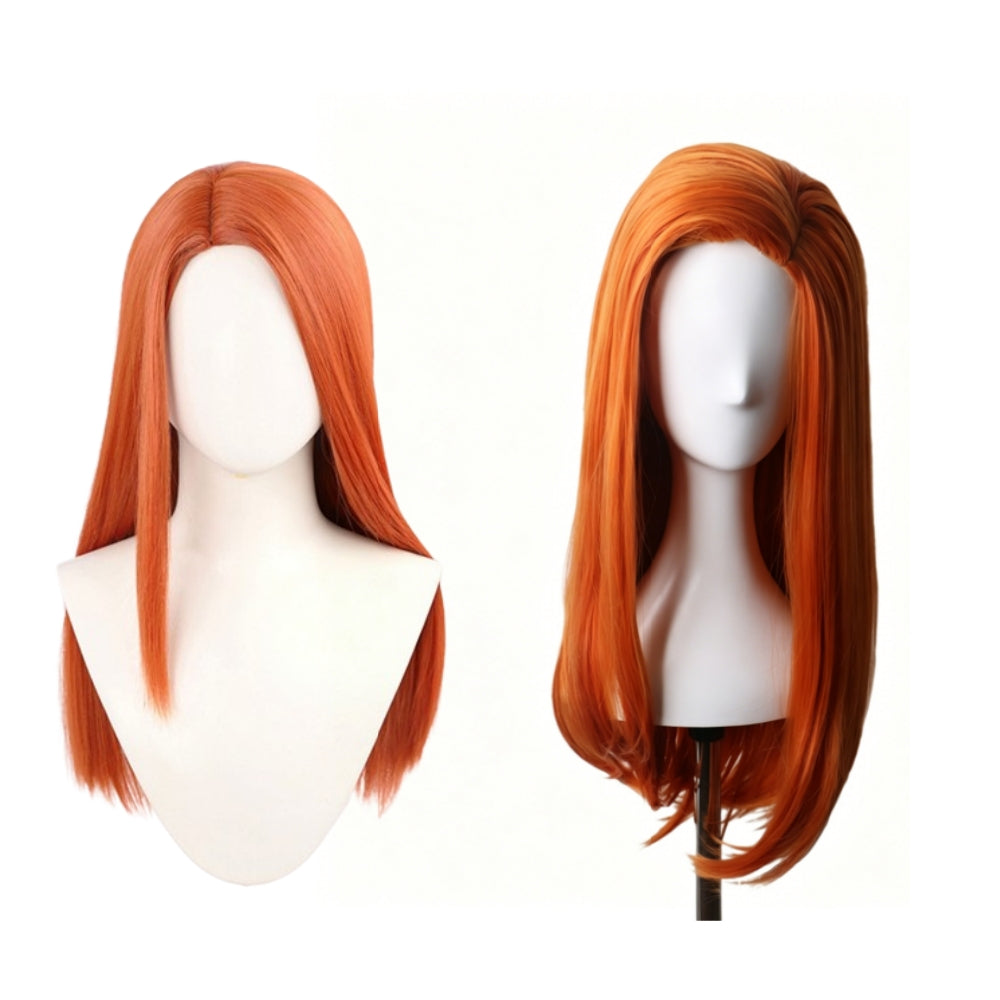 Invincible Atom Eve Orange Cosplay Wig Heat Resistant Synthetic Hair Accessories Props