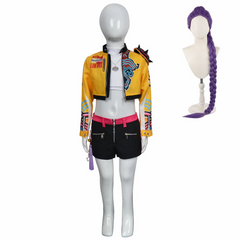 Kids Children KPop Demon Hunters (2025) Huntrix Rumi Mira Zoey Yellow Outfits Cosplay Costume