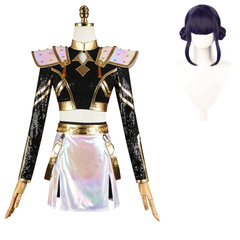 KPop Demon Hunters (2025) Golden Mira Black Top White Skirt Set Stage Outfits Cosplay Costume