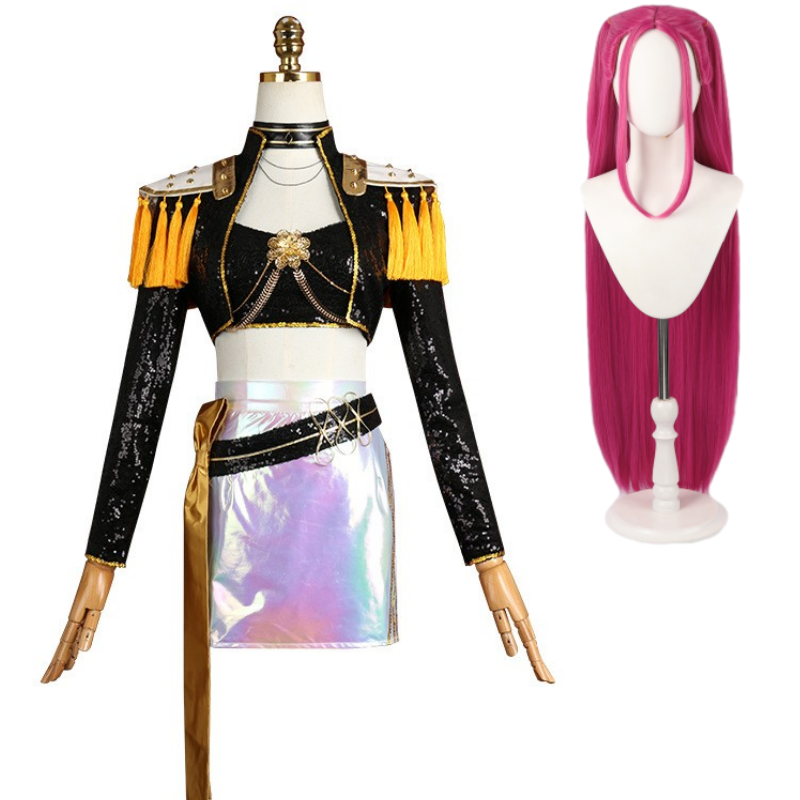 KPop Demon Hunters (2025) Mira Black Top White Skirt Set Stage Outfits Cosplay Costume