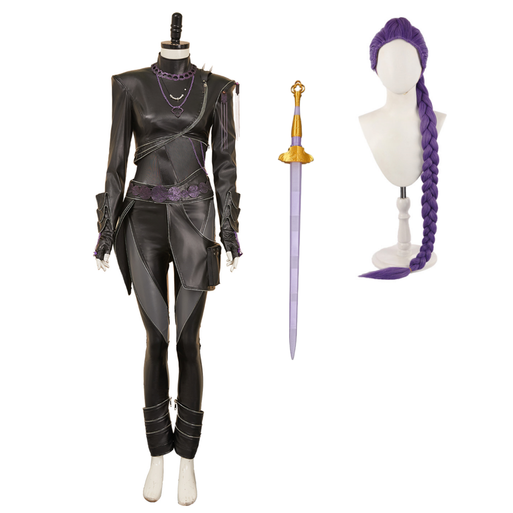 KPop Demon Hunters (2025) Rumi Black Leather Set Outfits Cosplay Costume