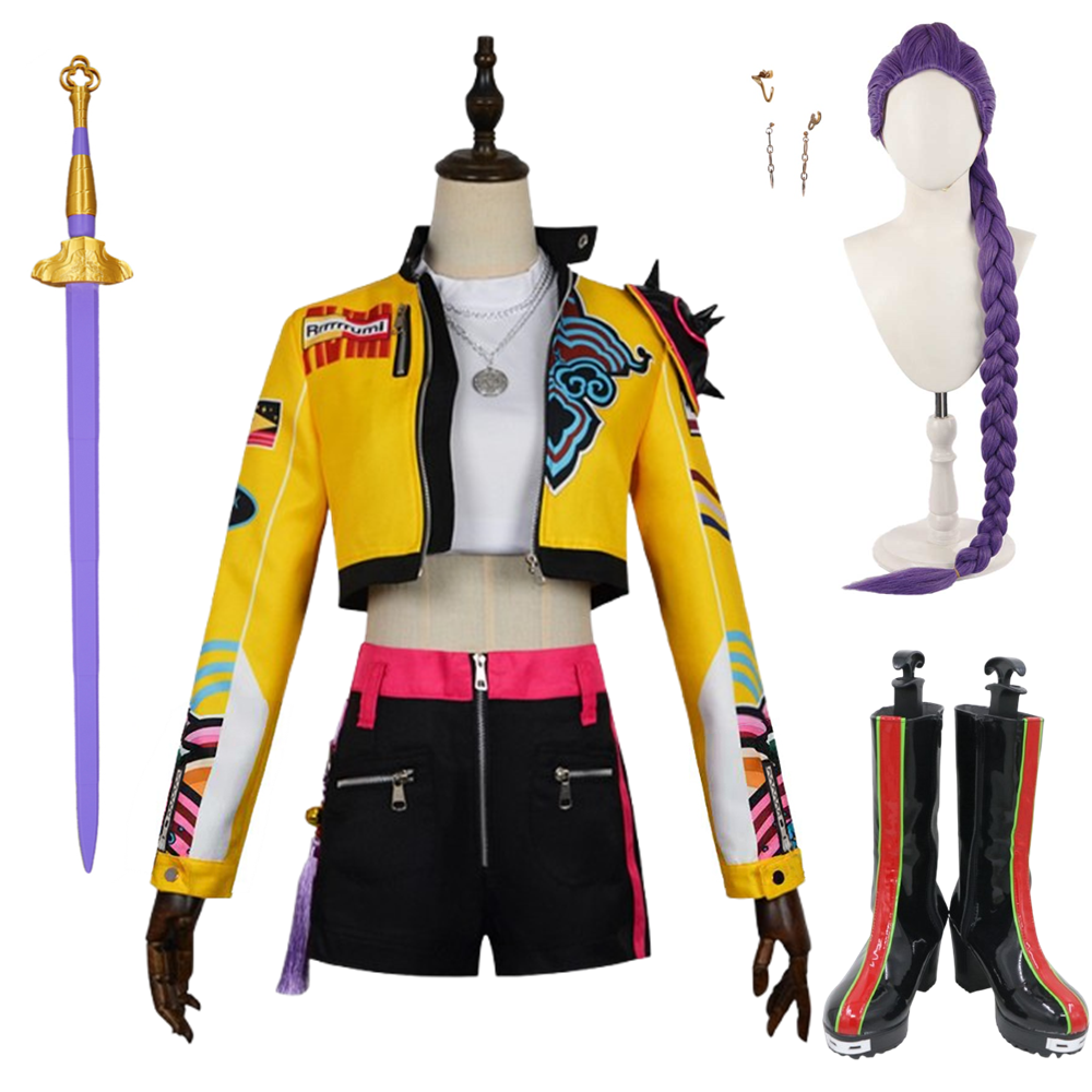 KPop Demon Hunters (2025) Rumi Yellow Jacket Set Outfits Cosplay Costume