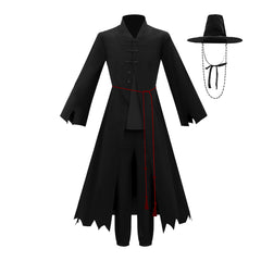 KPop Demon Hunters (2025) Saja Boys Jinu Black Robe Set Outfits Cosplay Costume