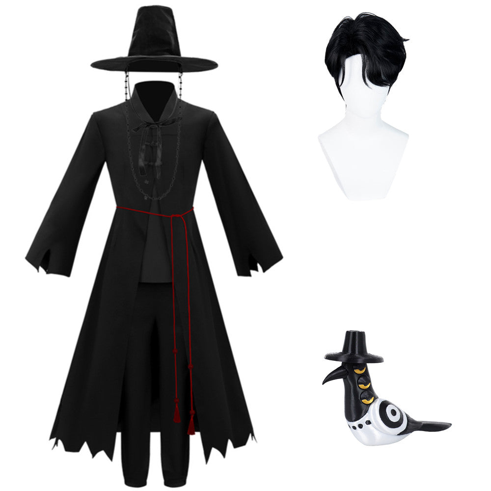 KPop Demon Hunters (2025) Saja Boys Jinu Black Robe Set Outfits Cosplay Costume