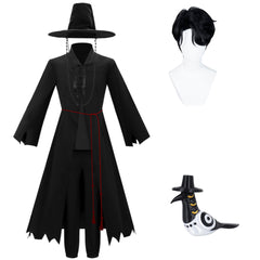 KPop Demon Hunters (2025) Saja Boys Jinu Black Robe Set Outfits Cosplay Costume