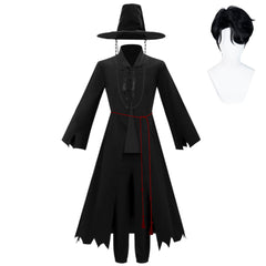 KPop Demon Hunters (2025) Saja Boys Jinu Black Robe Set Outfits Cosplay Costume