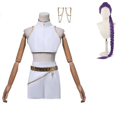 KPop Demon Hunters (2025) What It Sounds Like Rumi White Set Stage Outfits Cosplay Costume