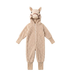 Kids Children Alpaca Beige Animal Onesie Shrek Donkey Sleepwear Cosplay Costume