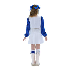 Kids Children Band ABBA Benny Anderson Outfits Retro 70s Blue Cheerleading Uniforms&nbsp;Cosplay Costume Halloween Carnival Suit