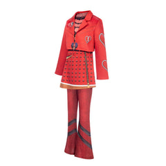 Kids Children Descendants: Wicked Wonderland (2026) Red Printed Set Outfits Cosplay Costume