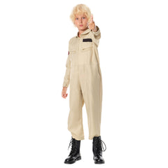 Kids Children Ghostbusters Beige Jumpsuit Uniform Cosplay Costume Halloween Carnival Suit