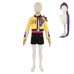 Kids Children KPop Demon Hunters (2025) Huntrix Rumi Mira Zoey Yellow Blue Outfits Cosplay Costume