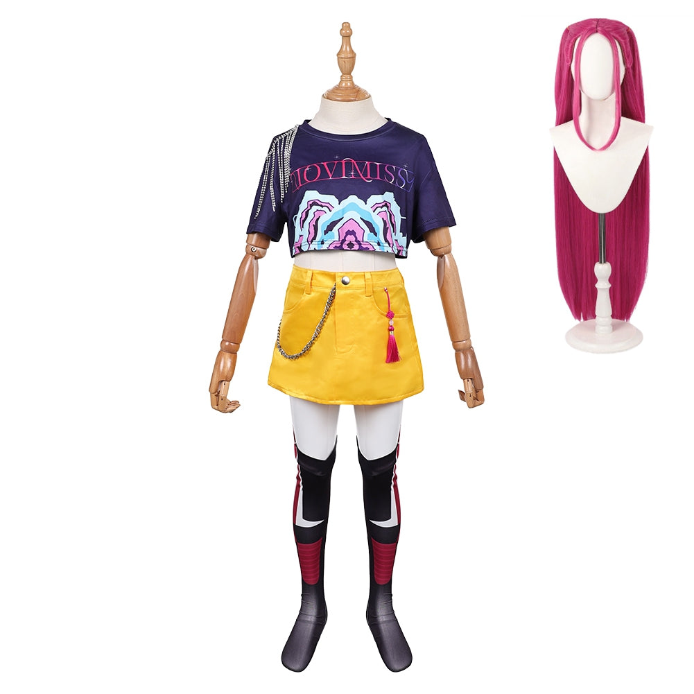 Costum de carnaval copii K-Pop Demon Hunters Rumi Mira Zoey, 100-160cm, pentru fete, nou Costum de carnaval copii K-Pop Demon Hunters Rumi Mira Zoey, 100-160cm, pentru fete, nou