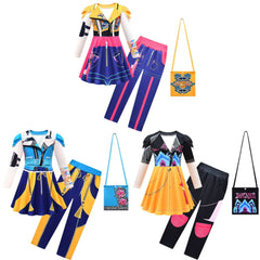 Kids Children Rumi Zoey Mira Printed Dress Pants Bag Outfits Cosplay Costume