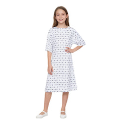 Kids Children Stranger Things (2022) Eleven White Hospital Dress Cosplay Costume Halloween Suit