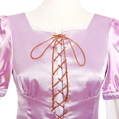 Kids Children Tangled Rapunzel Princess Pink Satin Dress Outfits Cosplay Costume