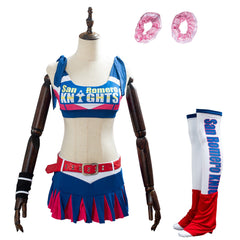 Lollipop Chainsaw Juliet Starling Blue Cheerleader Cosplay Costume Halloween Carnival Suit