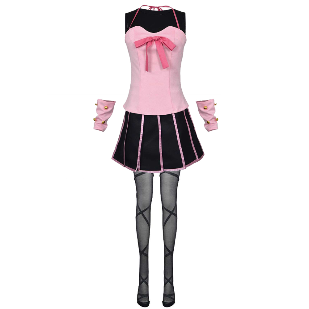 Lucy Steel Pink Black Skirt Set Outfits Cosplay Costume Halloween Suit