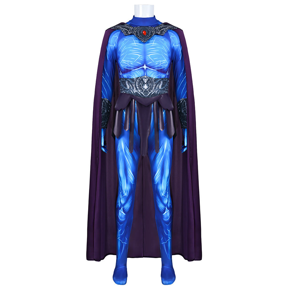 Masters Of The Universe (2026) Skeletor Blue Jumpsuit Cloak Set Outfits Cosplay Costume