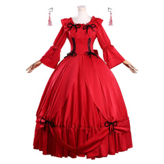 May I Ask For One Final Thing (2025) Scarlet Red Dress Set Outfits Cosplay Costume