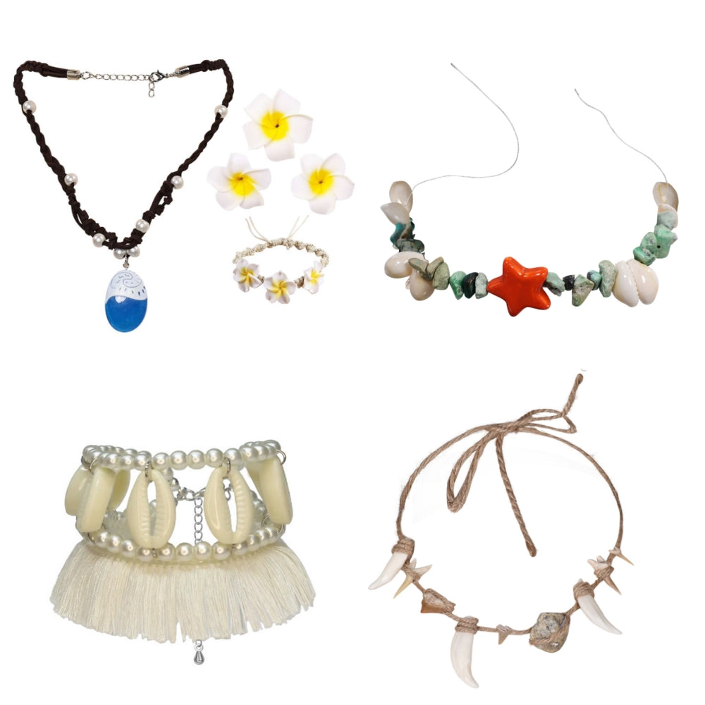 Moana 2 (2024) Moana Maui Simea Anklets Necklace Hair Clips Bracelet Cosplay Accessories Props