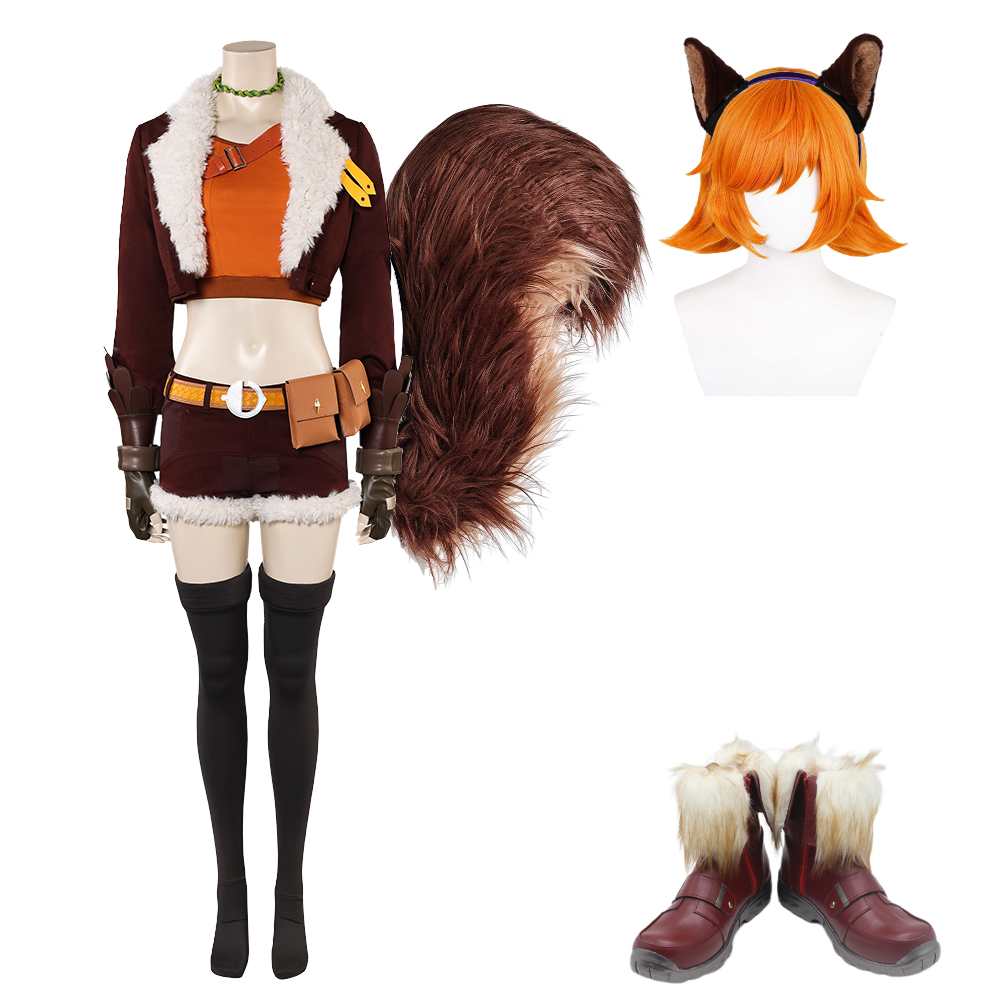 Mv Rivals (2024) Squirrel Girl Doreen Green Brown Outfits Cosplay Costume